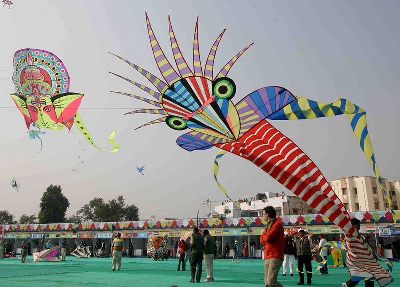 Международный фестиваль бумажных змеев в Ахмедабаде